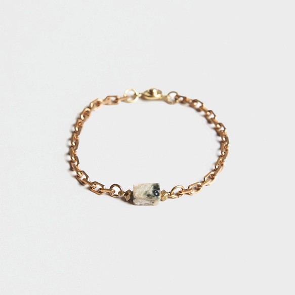 Ocean stone chain bracelet - 海洋石黃銅手鍊 第1張的照片