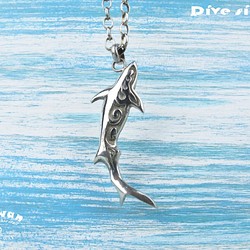 【Diving silver】925銀海洋潛水銀飾--鯊魚手工雕刻墜飾 第1張的照片
