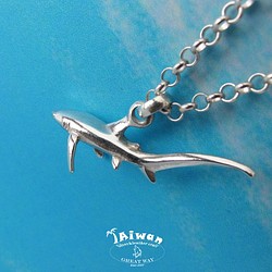 【Diving silver】925銀海洋潛水銀飾--立體長尾鯊墜飾 第1張的照片