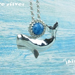 【Diving silver】925銀海洋潛水銀飾--磷灰石抹香鯨墜飾 第1張的照片