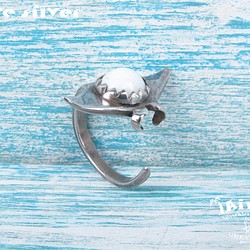 【Diving silver】925銀海洋潛水銀飾--硨磲魟魚戒指 第1張的照片