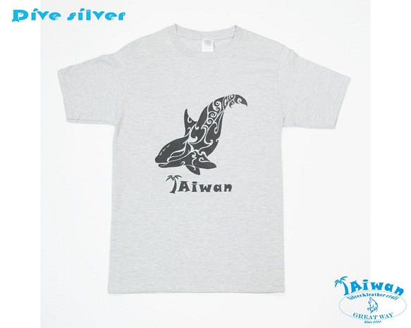 [専売品]マオリトーテムスタイル绢印海潜水棉Tシャツ - キラークジラ 1枚目の画像