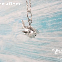 【Diving silver】925銀海洋潛水銀飾--迷你3D胖胖鯨鯊項鍊 第1張的照片