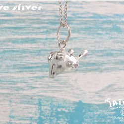 【Diving silver】925銀海洋潛水銀飾--迷你3D箱型河魨項鍊 第1張的照片