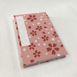 桃色 桜とドット模様/御朱印帳【大】 1枚目の画像