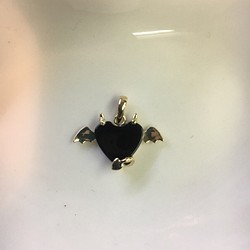 K18 ハート型小悪魔ペンダントトップ 1枚目の画像