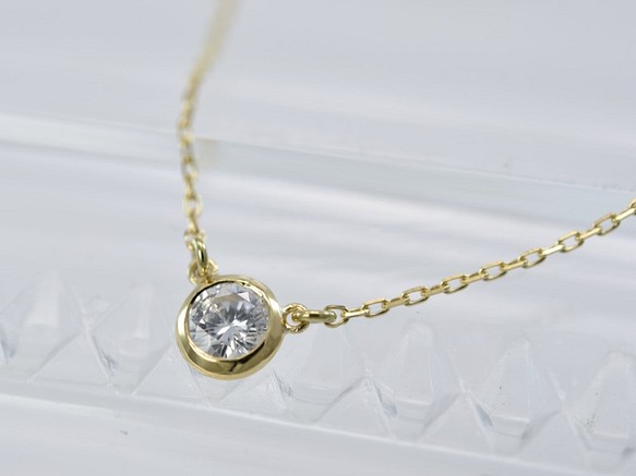 実店舗にて販売済　K18YGダイヤモンド0.16ct ネックレス(G-N004) 1枚目の画像