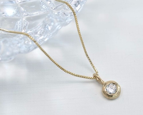 販売済 K10 ダイヤモンド0.12ct ネックレス (M-N002) ネックレス