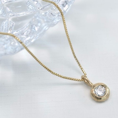 販売済 K10 ダイヤモンド0.12ct ネックレス (M-N002) ネックレス