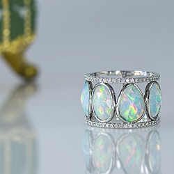Opal/Diamond Pt950 Ring 1枚目の画像
