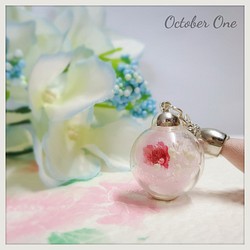 10月の銅と銀のネックレスで作られた一つの「霧の花 &quot; - ピンク 1枚目の画像