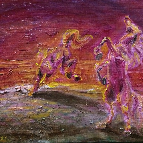 赤い馬』油絵 絵画 アトリエ風の通☆Etsuki Misu 通販｜Creema(クリーマ)