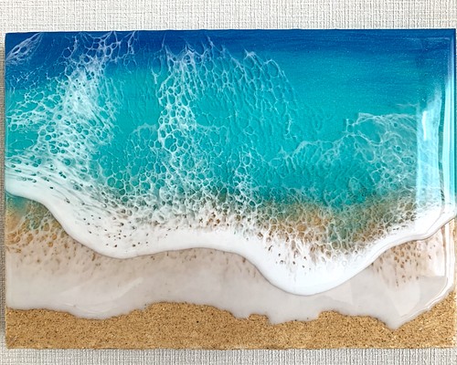 本物の砂を使った海のレジンアート