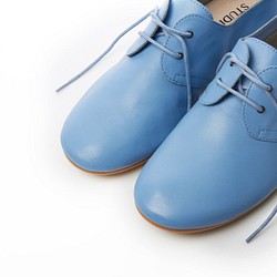 We Love Derby-Leather Women Shoes-SkyBlue 1枚目の画像