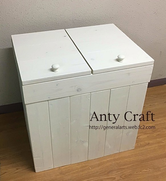 分別ゴミ箱 45L×2袋対応 ハンドメイド アンティーク風ダストボックス W/W-