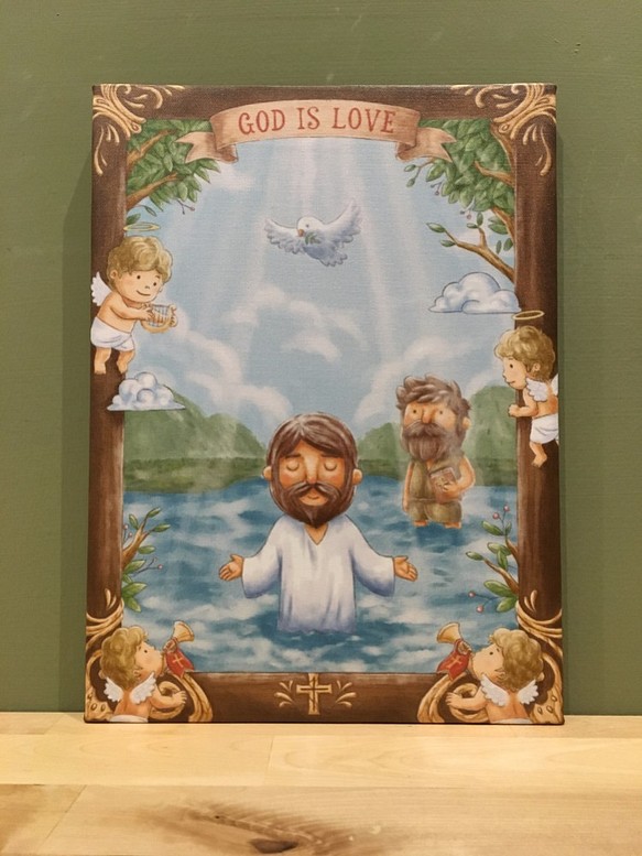 無框畫-耶穌受洗 第1張的照片