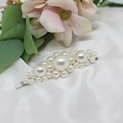 飾你 - 韓系風格珍珠髮夾(銀色) 第1張的照片