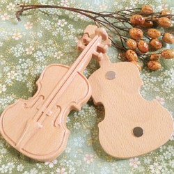 [木城工坊] 原木木作大提琴磁鐵 (古典音樂/ 樂器/ 文具用品) 第1張的照片