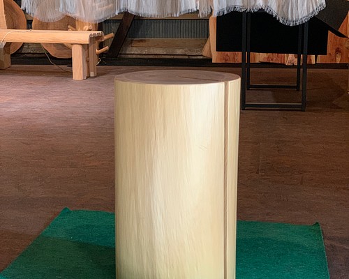 特注/ヒノキの丸太サイドテーブル 自然オイル塗装 サイドテーブル