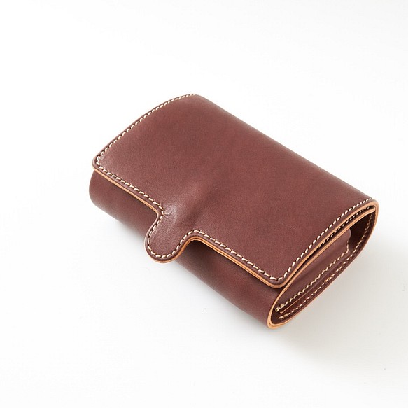 くるむ3つ折りレザー財布 全商品オープニング価格 Color:Brown 未使用品