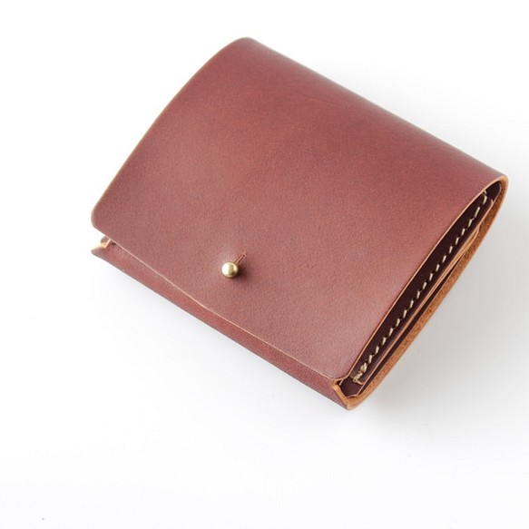 小さめ3つ折りレザー財布/Color:Brown 1枚目の画像