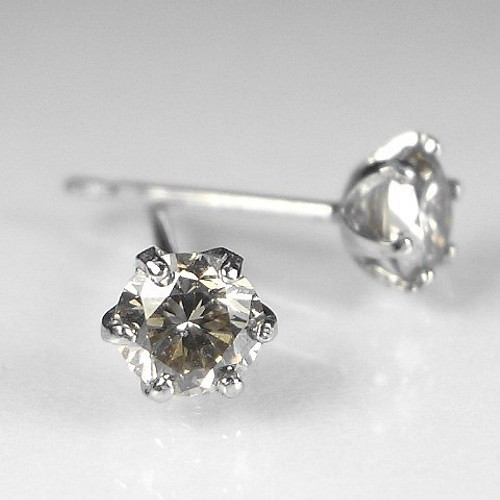 受注生産】一粒ダイヤモンドピアス 0.25/0.25ct 計0.5ct pt900