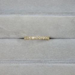 [定制] K18 鑽石戒指 0.18ct 半永恆黃金鋸狀 YG 第1張的照片