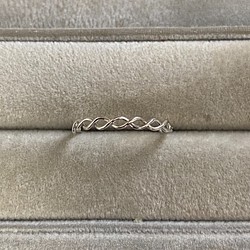 [定制] 鉑金基本金屬戒指扭紋設計 pt900 戒指 第1張的照片