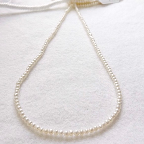 淡水珍珠寶貝珍珠項鍊3-3.5毫米珍珠項鍊珍珠 第1張的照片