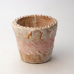 陶器製（2.5号ポット相当）多肉植物の欲しがる植木鉢 NSSc-ピンク-5898 1枚目の画像