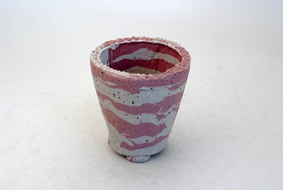 #陶器製（２号ポット相当）　植木鉢 AAMcdミカゲ-8852ピンク 1枚目の画像