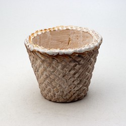 陶器製（2.5号ポット相当）多肉植物の欲しがる植木鉢 SMSc-9122ブラウン 1枚目の画像