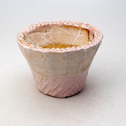 陶器製　多肉植物の欲しがる植木鉢 IBMc-1021ピンク 1枚目の画像