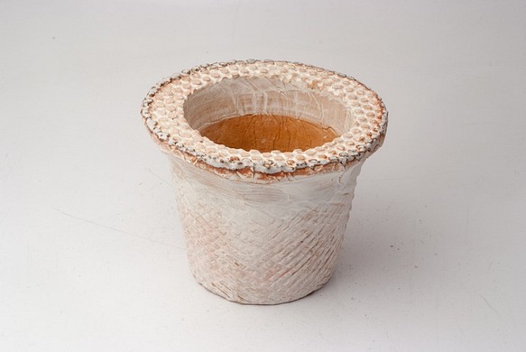 陶器製（2.5号ポット相当）　多肉植物の欲しがる植木鉢 nsscd-ピンク-1143 1枚目の画像