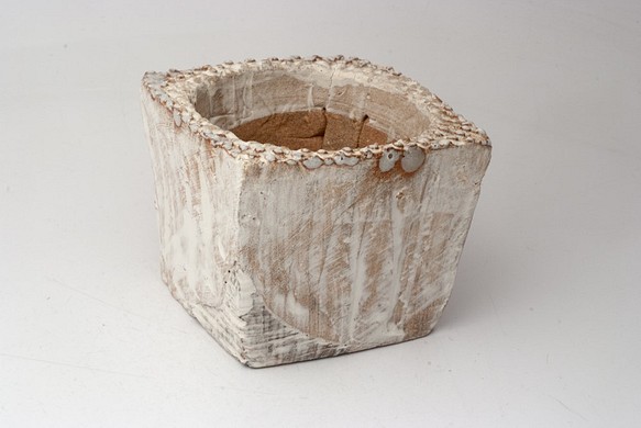 陶器製（3号ポット相当）多肉植物の欲しがる植木鉢 kkmd角-1224 1枚目の画像