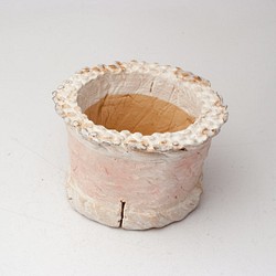 陶器製（２号ポット相当）　多肉植物の欲しがる植木鉢 prc-1362-ピンク 1枚目の画像