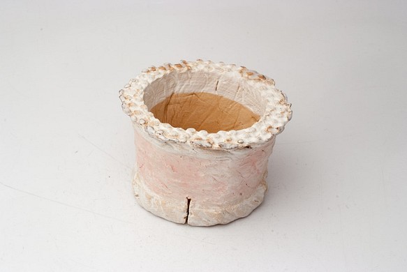 陶器製（２号ポット相当）　多肉植物の欲しがる植木鉢 prc-1362-ピンク 1枚目の画像