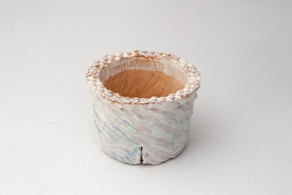 陶器製（２号ポット相当）　多肉植物の欲しがる植木鉢 prc-1365-ブルー 1枚目の画像