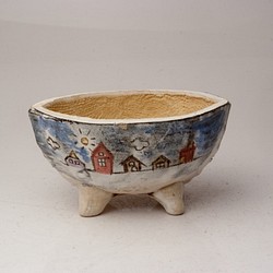 陶器製　多目的自由な植木鉢 CVil-2633 1枚目の画像