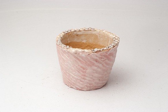 陶器製（２号ポット相当）　多肉植物の欲しがる植木鉢 AASc-2953ピンク 1枚目の画像