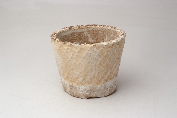 陶器製（2.5号ポット相当）　多肉植物の欲しがる植木鉢 SMSc-2971イエロー 1枚目の画像