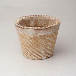 陶器製（2.5号ポット相当）　多肉植物の欲しがる植木鉢 SMSc-2972イエロー 1枚目の画像