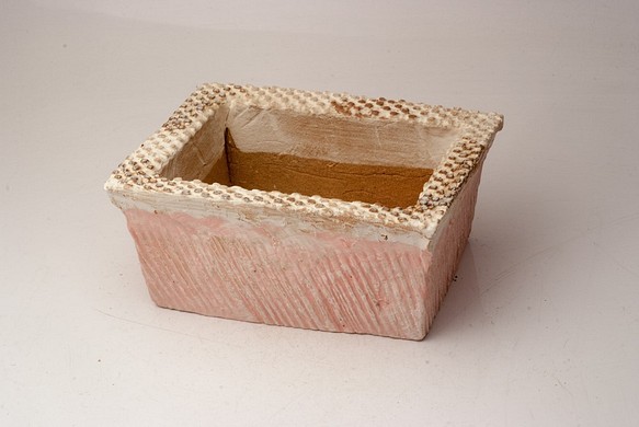 陶器製　多肉植物の欲しがる植木鉢 AES(Ⅰ)-cd-3119ピンク 1枚目の画像