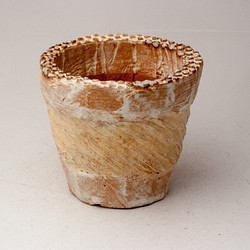 陶器製（2.5号ポット相当）　多肉植物の欲しがる植木鉢 NSSc-3663イエロー 1枚目の画像