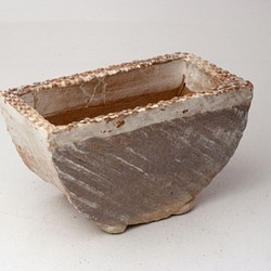 陶器製　多肉植物の欲しがる植木鉢 MHc-4251ブラウン 1枚目の画像