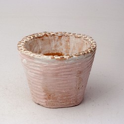 陶器製（２号ポット相当）　多肉植物の欲しがる植木鉢 AASc-4270ピンク 1枚目の画像
