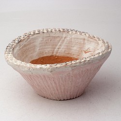 陶器製　多肉植物の欲しがる植木鉢 CCc-曲-5191ピンク 1枚目の画像