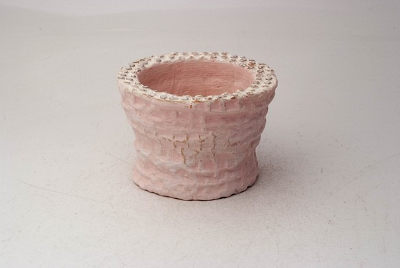 通販限定商品　陶器製（２号ポット相当）　多肉植物の欲しがる植木鉢 AASc-5213ピンク 1枚目の画像
