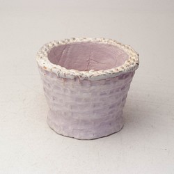 通販限定商品　陶器製（２号ポット相当）　多肉植物の欲しがる植木鉢 AASc-3451パープル 1枚目の画像