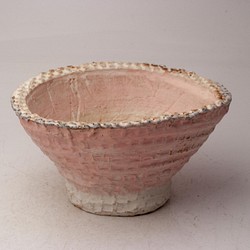 通販限定商品　陶器製　多肉植物の欲しがる植木鉢 CCc-曲-3735ピンク 1枚目の画像